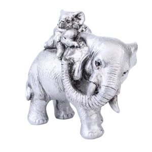 Magideal - Estatua De Escultura De Madre E Hijos De , Artesanía De Resina De 6,7X4,3X6,1 Pulgadas Para Regalo De Inauguración De La Casa, Artesanía Fina Plateado