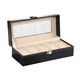 thumbnail image 2 of 6 ranuras reloj caja organizador para hombres, caso de almacenamiento de la pantalla del soporte del reloj negro, caso de la pantalla del reloj, caja del reloj para hombres y mujeres, 2 of 3