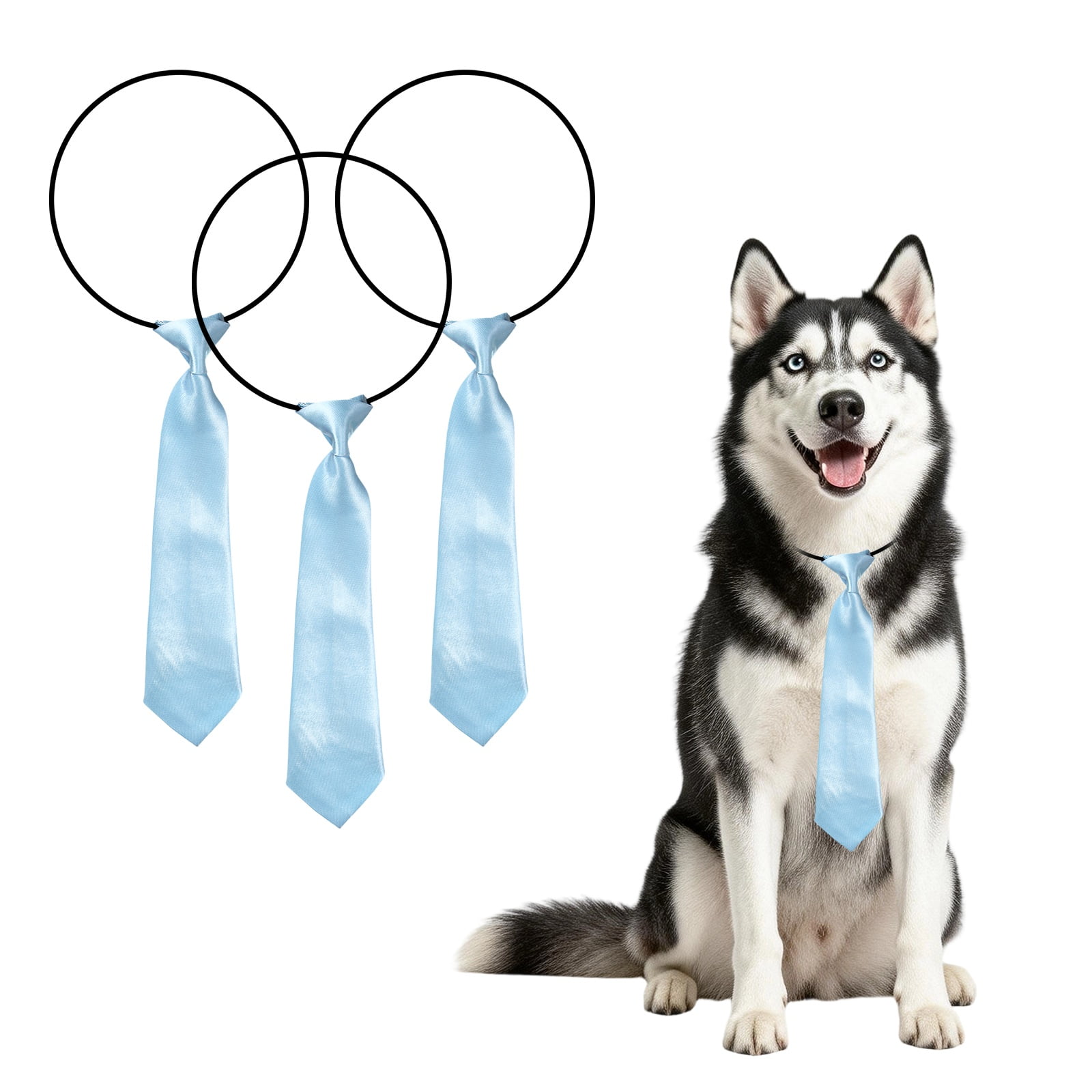 Uxcell Corbatas de Collar para Perros, Corbatas de Cuello para Mascotas a Granel Accesorios de Aseo de Collar de Lazo (3 Piezas, Poliéster, Azul Cielo) para Uso Diario de Mascotas Medianas y Grandes
