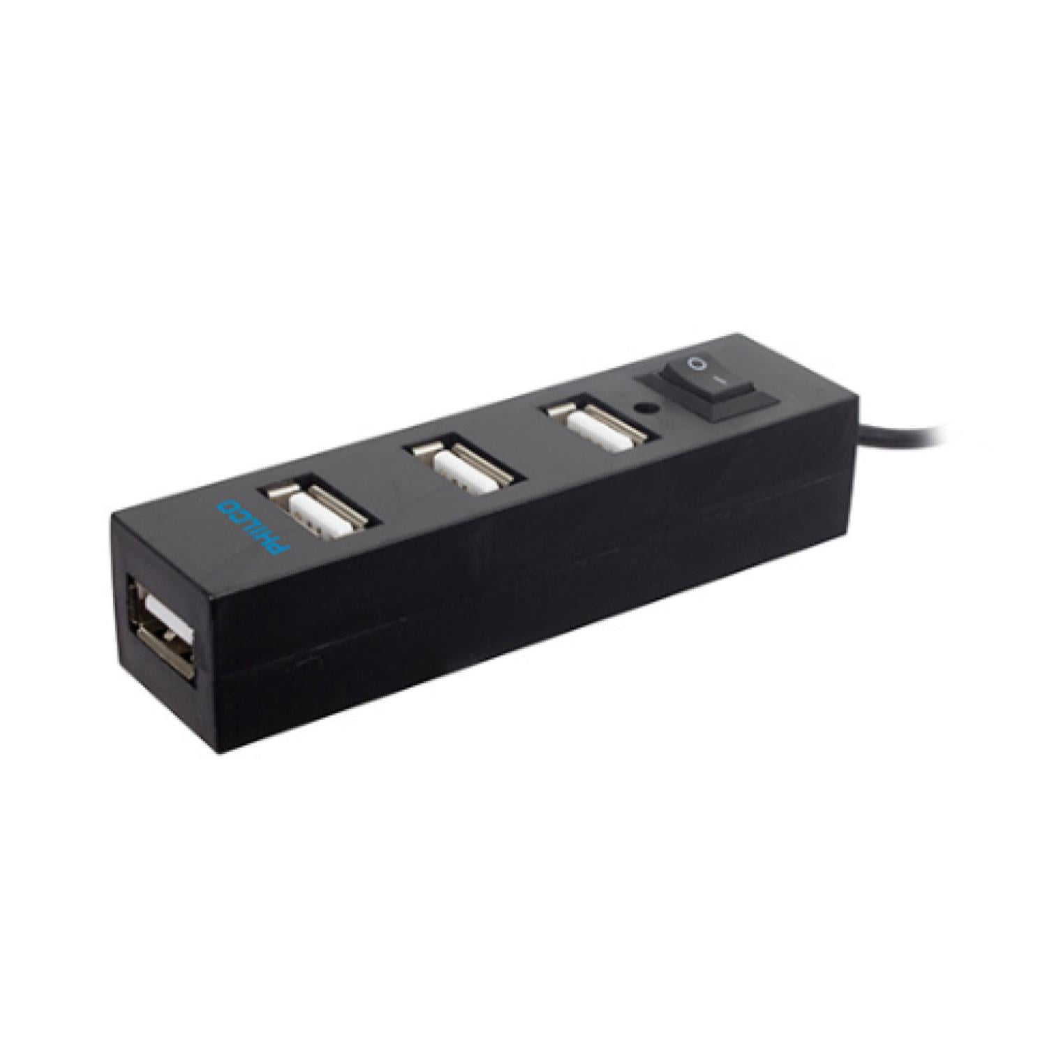Mini Hub 4 Puertos 2.0 Extension Usb Con Interruptor Philco