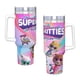 thumbnail image 4 of Supergatitos Vaso aislado de acero inoxidable con asa, diseño temático, regalo para familia, amigos y fans; incluye pajita y encaja en el portavasos estándar, 40 oz, 4 of 6