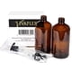 thumbnail image 3 of Botellas de vidrio ámbar Vivaplex de 500 ml con bombas dosificadoras negras para loción, 3 of 5