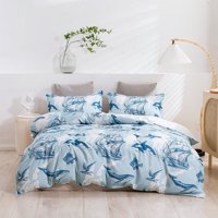 Milsleep - 3D Cartoon Sea Sailing Shark Funda Nórdica Juego De Cama Set Funda Nórdica