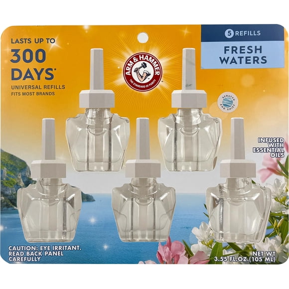 Recargas de aceite perfumado Arm & Hammer Fresh Waters, 96 ml (paquete de 5)