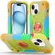 thumbnail image 1 of Funda para Apple iPhone 15 Plus de 6.7 Pulgadas con Soporte de Doble Anillo, Soporte Giratorio de 360°, PC+silicona, Cubierta de Teléfono a Prueba de Golpes de Grado Militar de Alta Resistencia,, 1 of 6