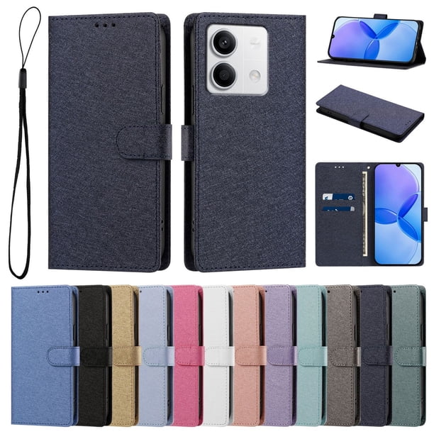 Cartera Funda para Xiaomi Redmi Note 13 5G Carga Inalámbrica, Azul Marino