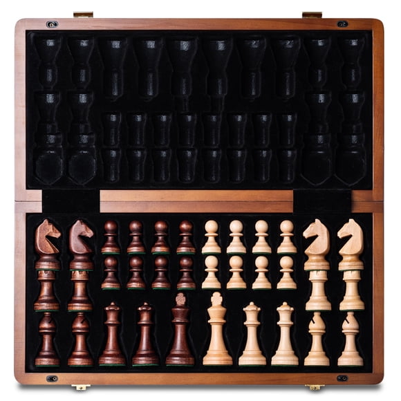 Juego de ajedrez magnético A&A de madera de 38 cm con 3 cm de altura king