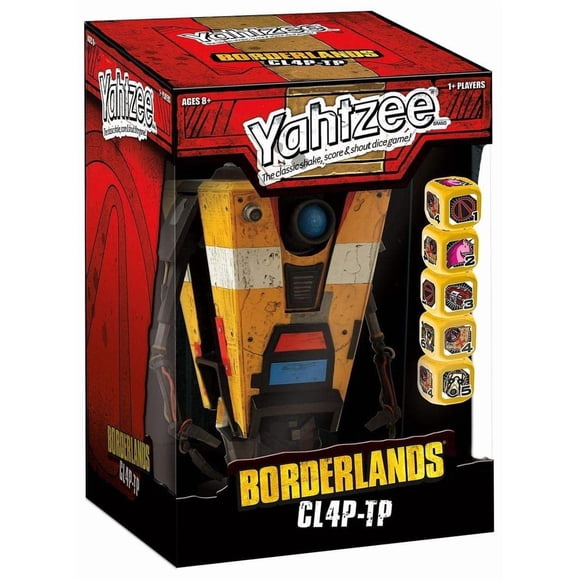 Juego USAPOLY Yahtzee Borderlands CL4P-TP con copa personalizada