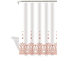 Decoexpress - Cortina De Baño 180X180 Impermeable + 12 Ganchos Loto Coral