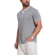 thumbnail image 4 of INSPIRE CHIC Conjunto Camiseta Henley de Hombre con Cuello en V y Bloque de Color con Botones de Manga Corta Talla S Gris Claro, 4 of 5