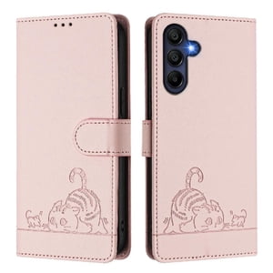 Funda Tipo Cartera Foxdock Para Samsung Galaxy A56 Con Soporte, Ranuras, Rfid, Diseño De Gato