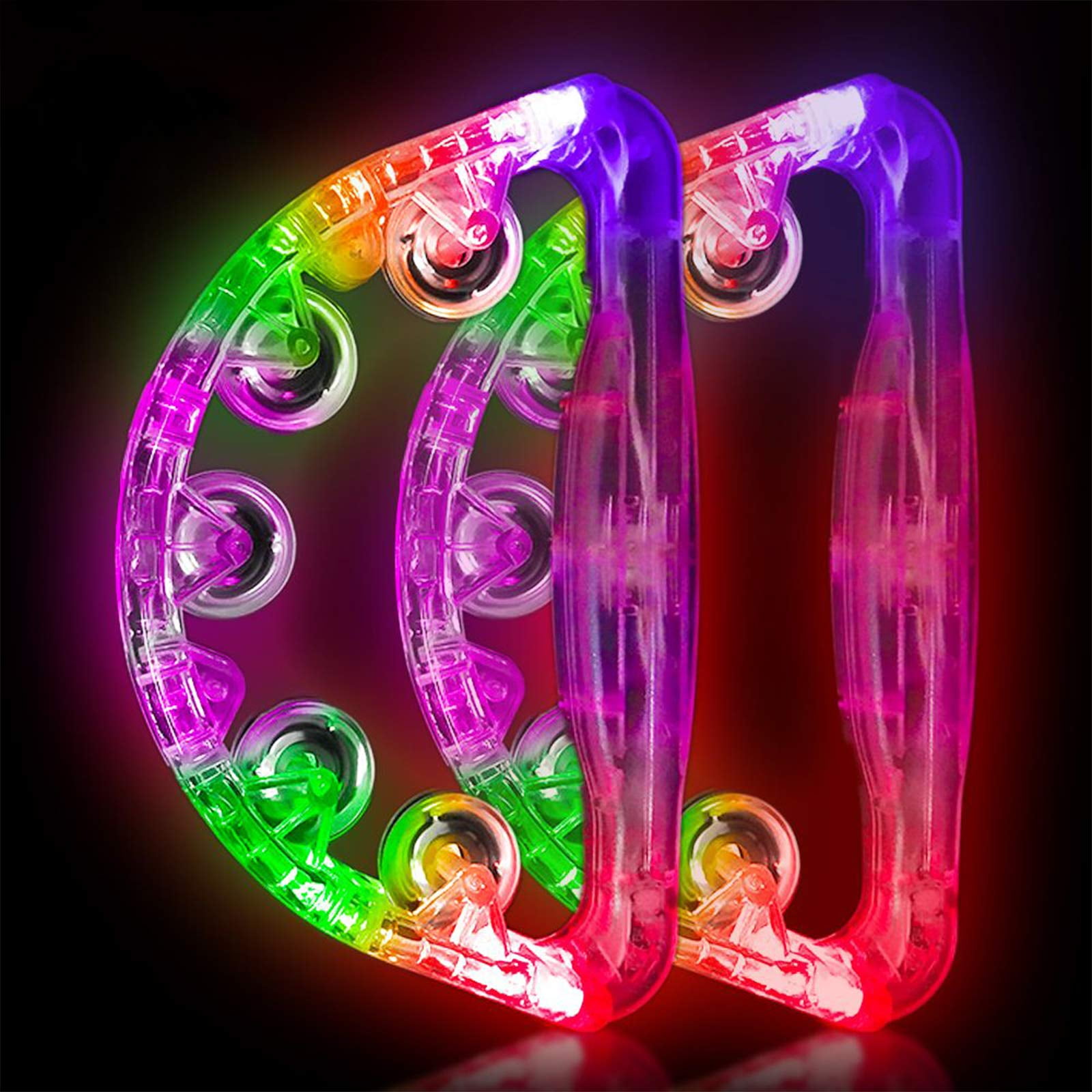 Xusx111 - 2pcs Led Tambor Para Adultos Y Niños, Iluminar Los Instrumentos Musicales Del Tambor Juguetes Sensoriales Del Autismo Regalos De La Fiesta De Navidad Favorecen Las Cosas De Las Medias (color