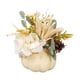 thumbnail image 3 of Calabaza Artificial Con Flores De Otoño Para Acción De Gracias, Manualidades Para Chimenea, Color Blanco, 21 X 18 Cm, 3 of 5