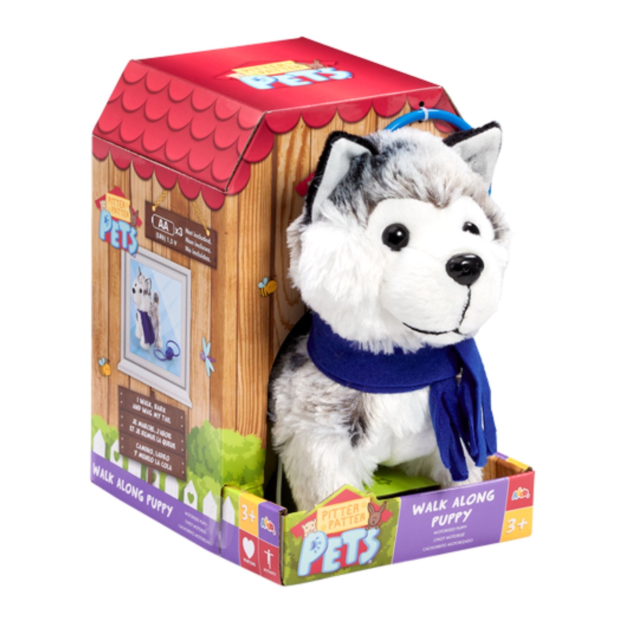 Peluche Pitter Patter Pets Husky Camina Y Ladra