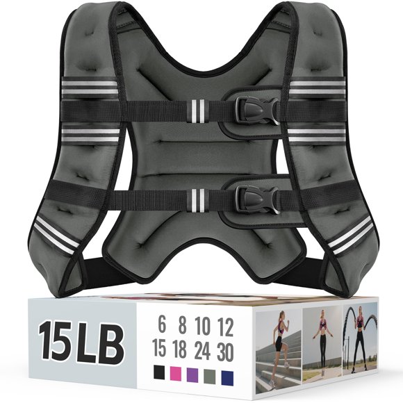 Chaleco lastrado Zeerun ajustable 3-14 kg reflectante gris