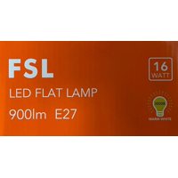 Ampolleta Led Flat 16W (180-265V) Rosca E27 Luz Cálida (3000K) Fsl