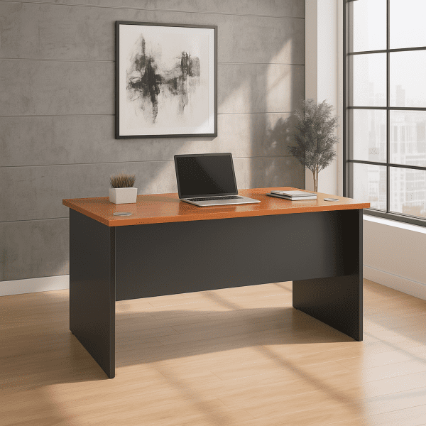 Muebles Santa Ana - Escritorio Recto 140 Cm Color Peral Con Grafito