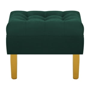 Bodevir - Pouf Wood 1C Felpa 01 Verde Botella