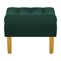 Bodevir - Pouf Wood 1C Felpa 01 Verde Botella