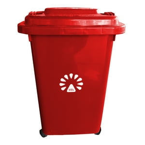 Basurero Frankfurt 50Lt C/Tapa Rojo Lorenzini