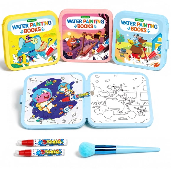 Libro de Agua Timetome Pack de 3 - Reutilizable para Niños de 1 a 3 años