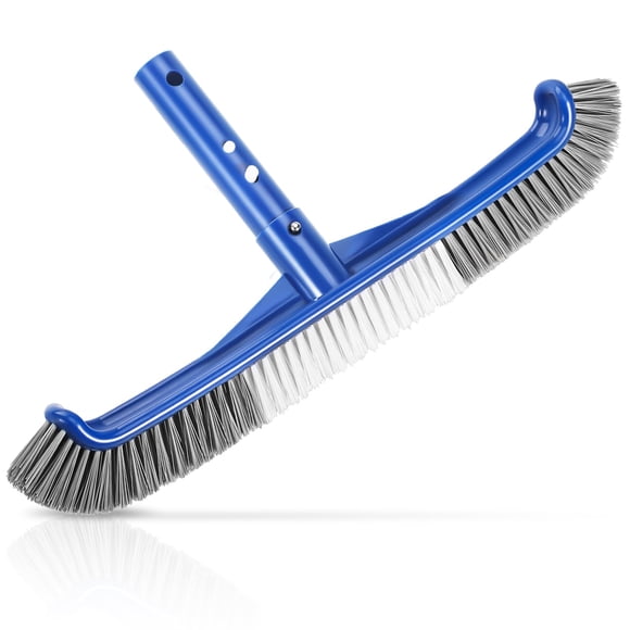 Cepillo para piscina HydraJoy con cerdas de nailon y extremos curvos, azul