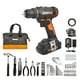 thumbnail image 1 of Taladro inalámbrico WORX de 20 V, 3/8 pulgadas, con kit de accesorios de 84 piezas, 1 of 3
