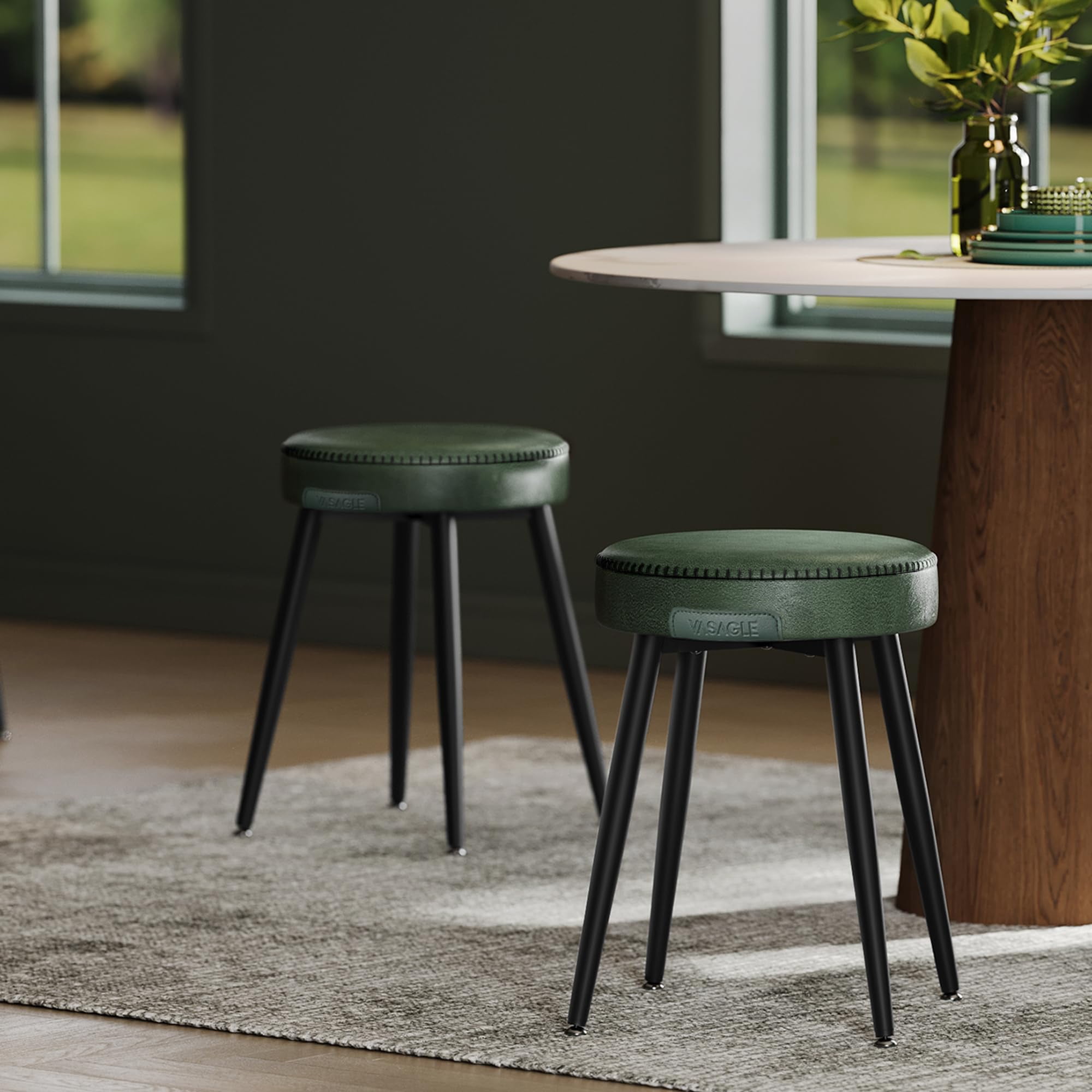 Juego De 2 Sillas De Comedor Y Taburetes Vasagle Ekho Forest Green