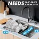 thumbnail image 2 of Escurridor de platos Simple Houseware de acero inoxidable, 2 compartimentos, 14 platos, 2 of 9