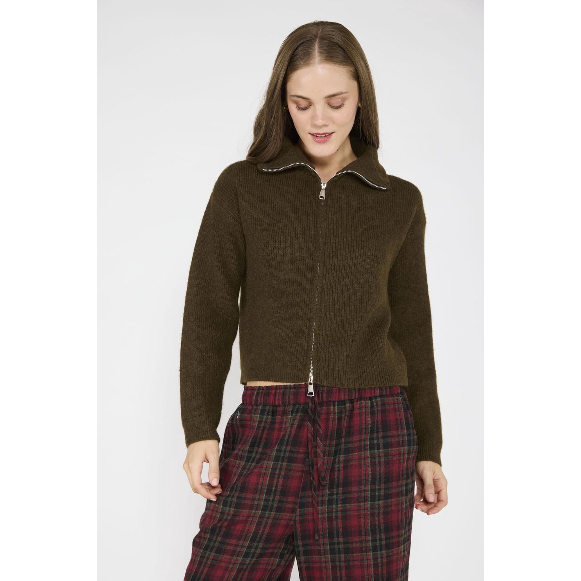 Atr - Sweater Blanca Verde Militar Verde Oscuro M