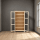 thumbnail image 2 of Vitrinero Alto de Madera 2 Puertas Vitrina de Pino con Vidrio - Beige - 80x35x180 cm, 2 of 3