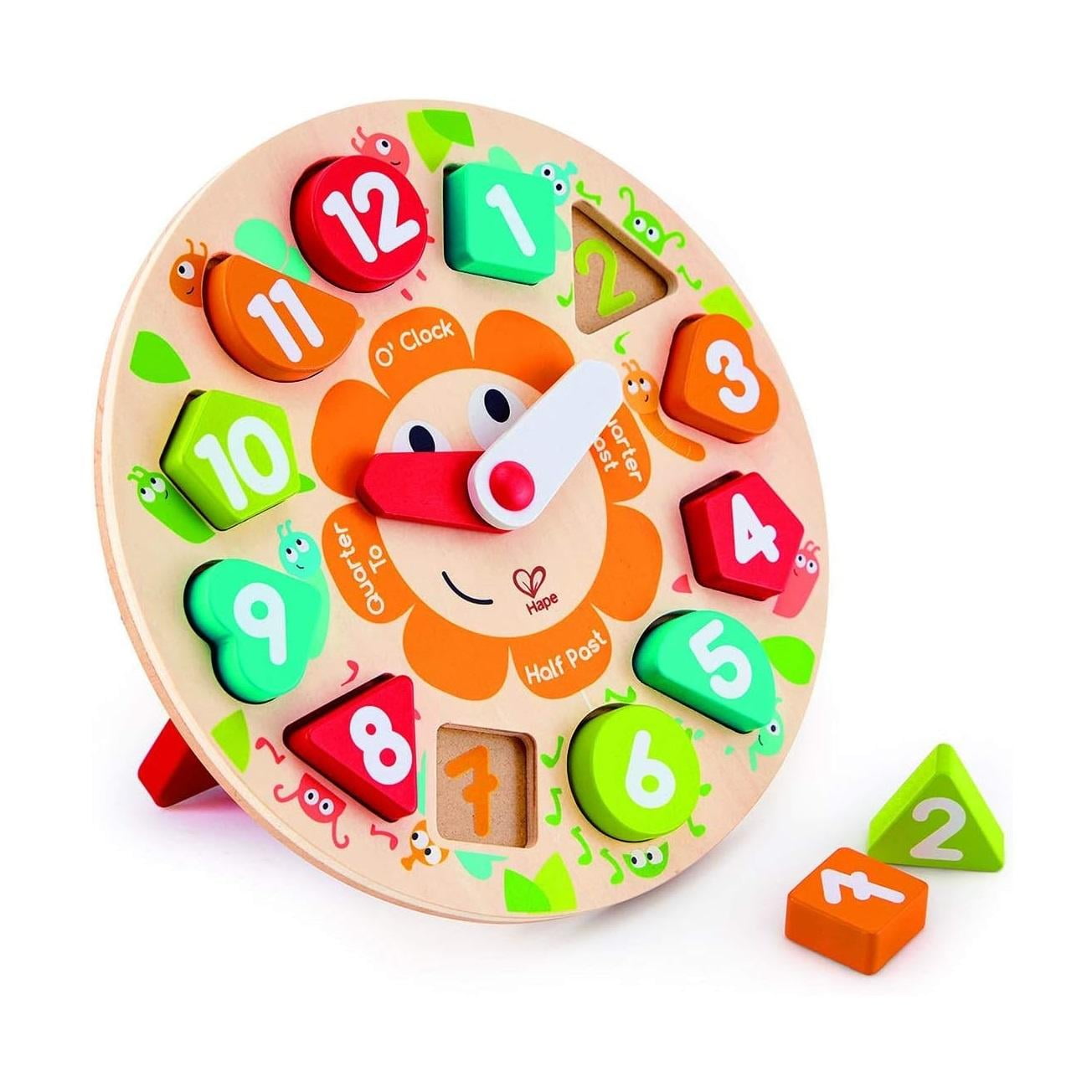 Hape - Reloj Didactico Multicolor Ideal Para El Desarrollo Infantil