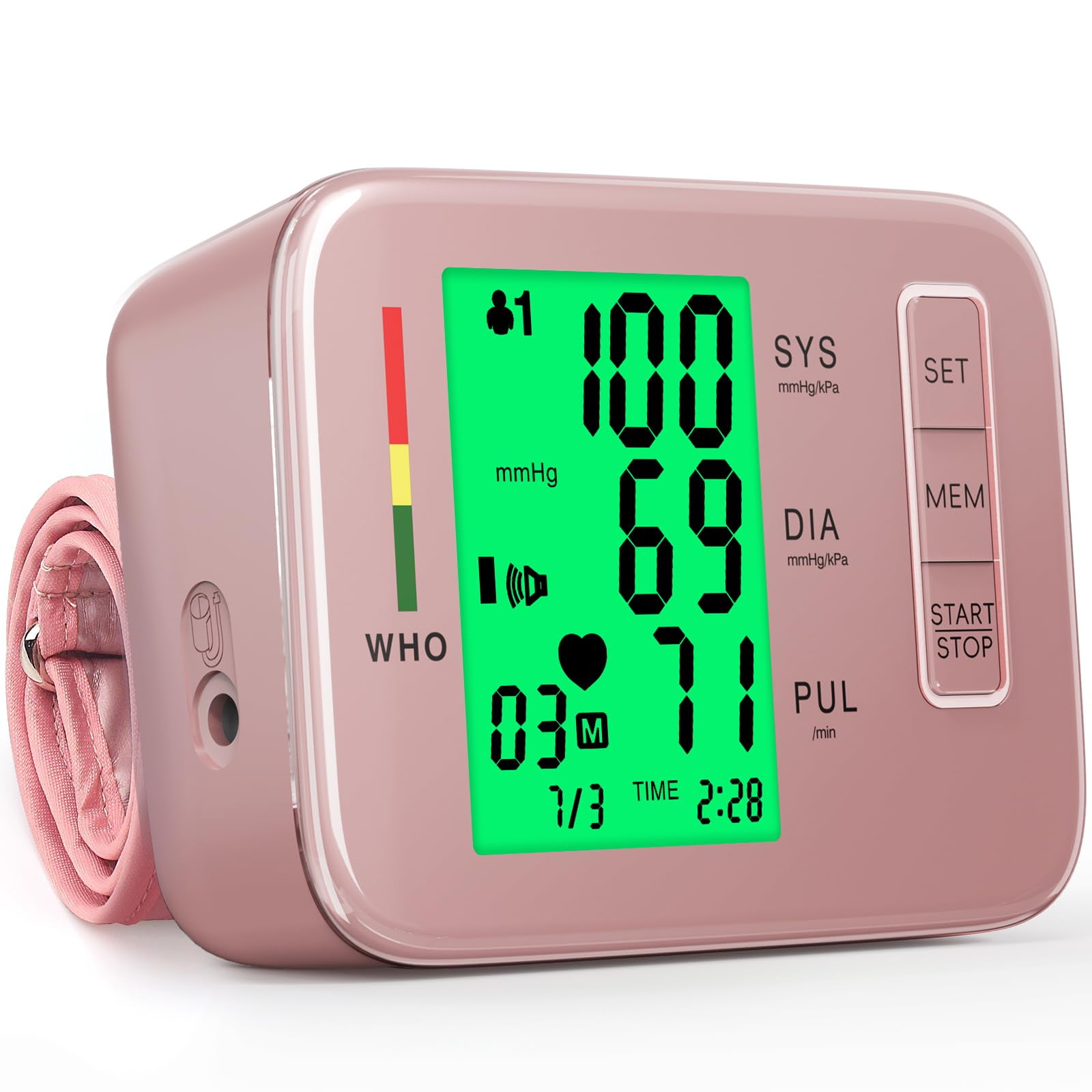 Monitor De Presión Arterial Double Love Pink Con Manguito De 22-42 Cm