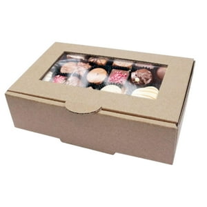 Genérico - Pack 5 Caja Xs Carton Mcorr Ventana 14,2X9,4X3,8Cm Cafe