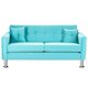 thumbnail image 1 of Sofa New Retro 3 Cuerpos Felpa 12 Turquesa, 1 of 5
