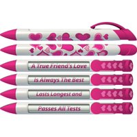 Juego De Bolígrafos Greeting Pen Friend Con Corazones De Color Rosa Magenta Con 6 Bolígrafos