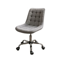 Habita2 Chile - Silla De Escritorio Ergonómica Tapizada En Terciopelo Premium Modelo Oficina Roma - Gris
