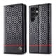 thumbnail image 1 of Premium Leather Wallet Case with Carbon Fiber Pattern for Samsung Galaxy S23 Ultra S22 S21 FE Ultra S20 FE S10 Plus A54 A53 A52 A52s A51, 1 of 3