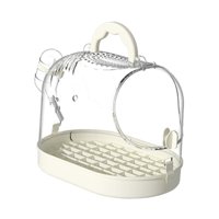 Ioensy - Jaula De Viaje Para Pájaros Con Asa Transparente Multifunción Para Loros, Cacatúas, Color Blanco