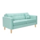 thumbnail image 2 of Sofa New Retro 3c + 2 Pouf Felpa 05 Verde Agua, 2 of 6