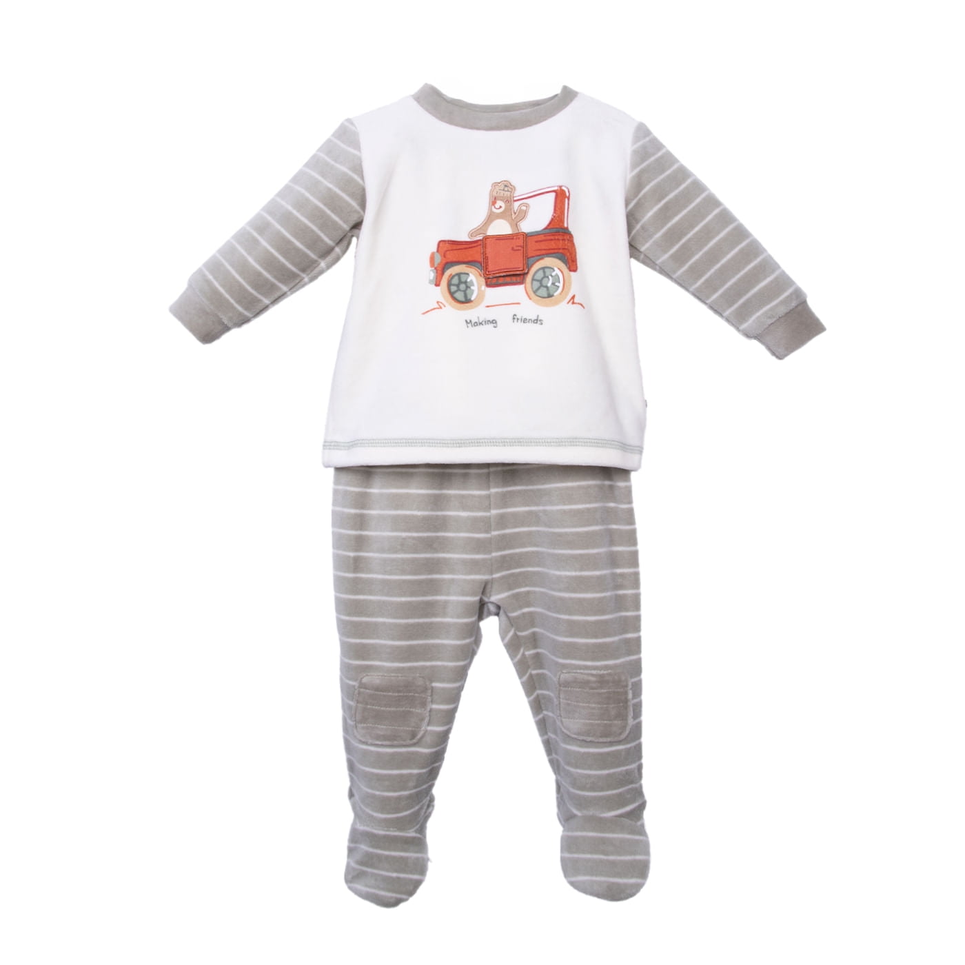 Pillin - Conjunto Plush Recién Nacido Niño Con Rayas Safari