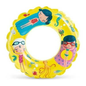 Flotador Inflable Anillo Intex Transparent Ring 61 Cm, Amarillo