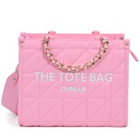 Bolso De Mano Chinllo Con Cadenas Acolchadas Stachel Monedero E.Pink Para Mujer