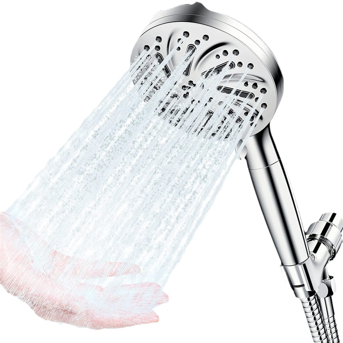 Xusx111 - 10 Modos De Pulverización Set De Cabezal De Ducha Portátil De Alta Presión Cabeza De Ducha Actualizada Con Pulverización Portátil Cabeza De Ducha Portátil Manguera De Acero Inoxidable + Asie