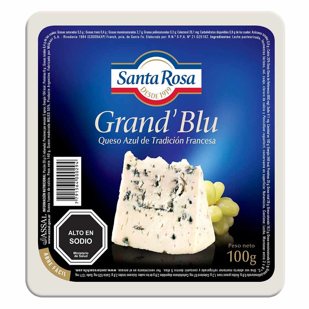 Queso Azul Trozo 100 g Santa Rosa
