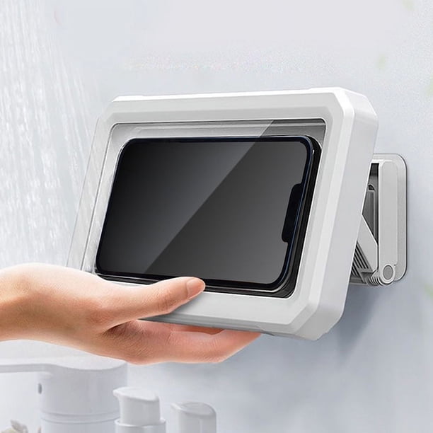 Shower Phone Holder Waterproof,Retractable Rotatable Waterproof Lazy Mobile Phone,Anti-Fog Touch Screen Wall Mount Phone Holder For Shower Bathroom Mirror Bathtub