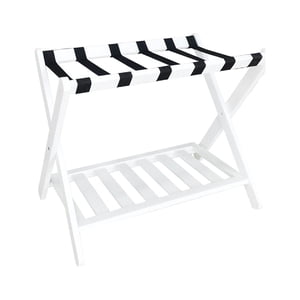 Magideal - Portaequipajes Plegable De Bambú Para Habitación De Invitados, Estante De Almacenamiento Portátil Multiusos En Forma De X Para Dormitorio, Hotel, Blanco