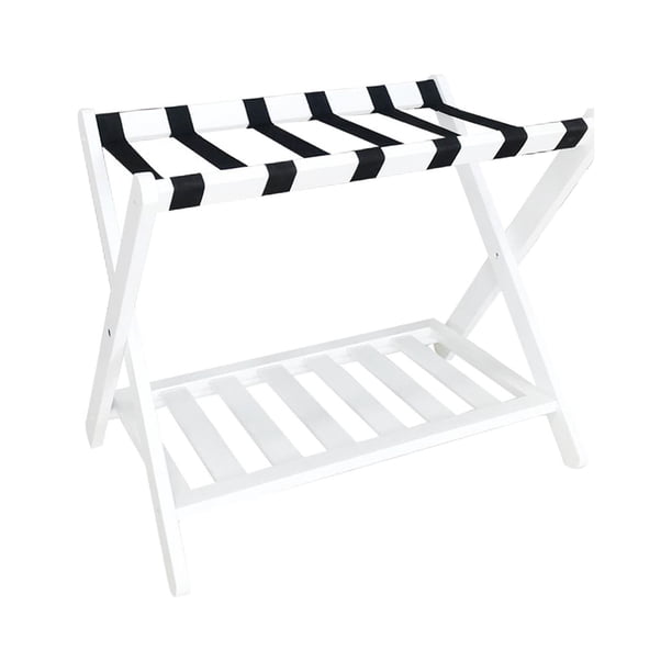 Portaequipajes plegable de bambú para habitación de invitados, estante de almacenamiento portátil multiusos en forma de x para dormitorio, Hotel, Blanco