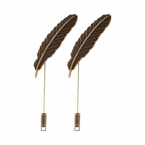 Genérico - 2X Broches Broche De Traje Vintage Simple Para Mantón Boda Regalo Del Día Del Padre Pluma