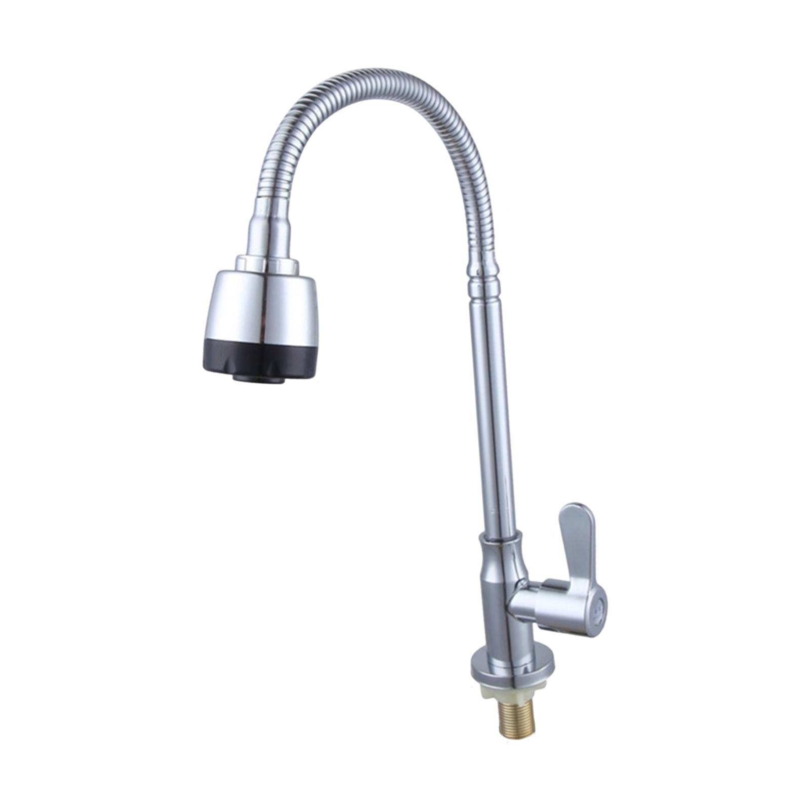 Bothyi - Grifo De Agua Fría Individual Práctico De Acero Inoxidable Para Baño, Hogar, Cocina, Sin Montaje En Pared